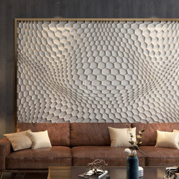 Premium Hexagonal Wave Stone Cladding for Feature Walls