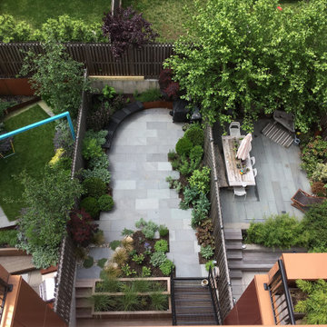 Modern Garden with Curved Corten Border