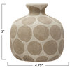 Terracotta Vase with Wax Relief Dots, Natural, Natural