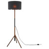 Modway Natalie 1-Light Modern Wood Tripod Floor Lamp in Black/Walnut