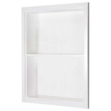 14"x18" Recessed Sloane Wall Niche by Fox Hollow Furnishings, White, Plain Backing