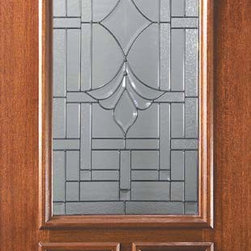 Slab House Single Door 96 Wood Mahogany Marsala 2 Panel 2/3 Lite - Front Doors