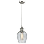 Innovations Lighting - Salina 1-Light LED Pendant, 5", Brushed Satin Nickel, Glass: Clear Spiral Fluted - A truly dynamic fixture, the Ballston fits seamlessly amidst most decor styles. Its sleek design and vast offering of finishes and shade options makes the Ballston an easy choice for all homes.