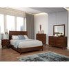 Alpine Furniture Flynn Mid Century Wood Full Size Panel Bed in Walnut (Brown)