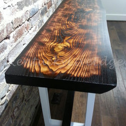 " Roasted Coffee" Console Table Modern Sofa Table Foyer Table Distressed Wood - Console Tables