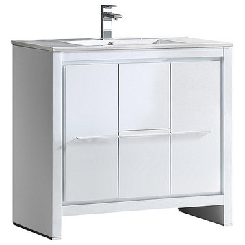 Allier 36" White Modern Bathroom Cabinet With Sink
