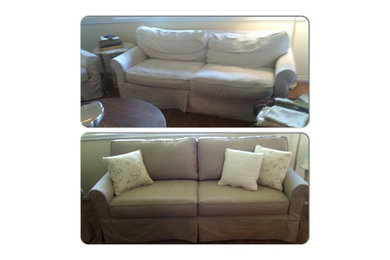Transitional living room photo in Los Angeles