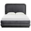 TOV Furniture Briella Dark Grey Velvet Upholstered Bed in Full
