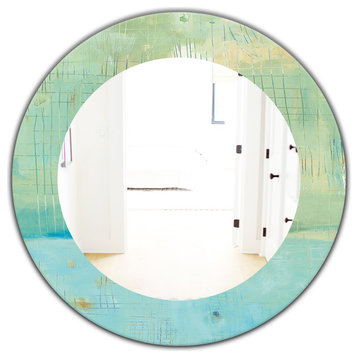 Designart Dreaming of The Shore I Frameless Oval Or Round Wall Mirror, 32x32