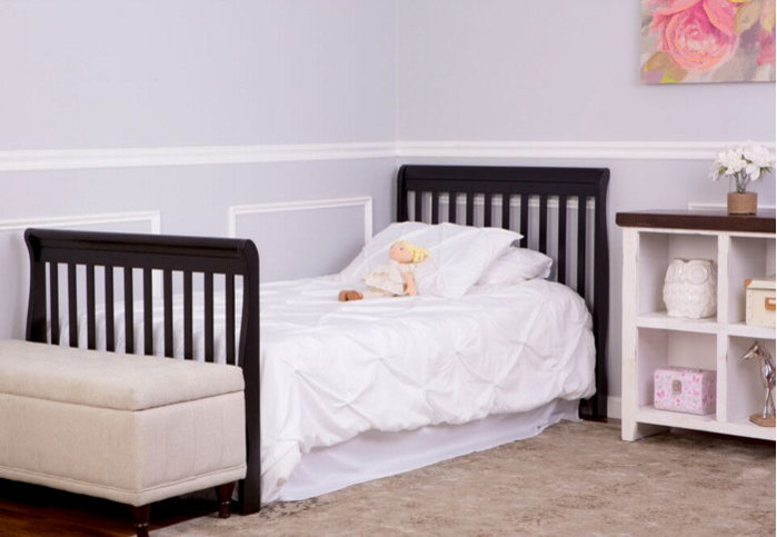 Dream On Me Aden Convertible 4-in-1 Mini Crib, Black