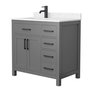 Dark Gray / Carrara Cultured Marble Top / Matte Black Hardware