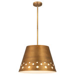 Z-LITE - Z-LITE 6014-18RB 1 Light Chandelier, Rubbed Brass - Z-LITE 6014-18RB 1 Light Chandelier,Rubbed Brass.  Style: Transitional, Modern, Restoration, Urban.  Collection: Katie.  Frame Finish: Rubbed Brass.  Frame Material: Iron.  Shade Finish: Rubbed Brass.  Shade Material: Iron.  Dimension(in): 18(L) x 18(W) x 13.5(H).  Rods: 6x12" + 1x6" + 1x3".  Cord/Wire Length(in): 110".  Bulb: (1)100W Medium Base,Dimmable(Not Inculed).  UL Classification/Application: CUL/cETLu/Dry.