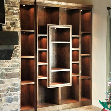 Oak Built-in Bookcases