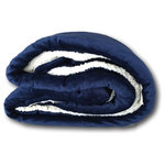 Tache Home Fashion - Tache Dark Navy Blue Sherpa Fleece Throw Blanket, 50"x60" - Snuggle up by the fire or in bed with our amazingly warm cruelty free microfleece throw. Perfect for freezing nights to overnight guest and everything in between. This royal blue throw will add a elegant look to any room