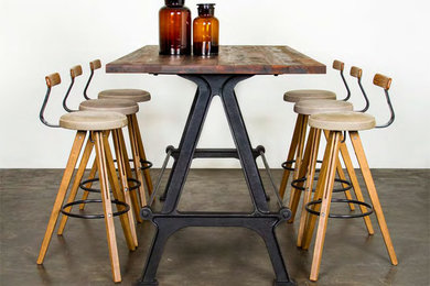 Mountain style dining room photo in Denver