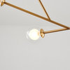 5-Light 37.8" Gold Steel Chandelier With Glass Shades