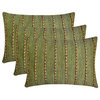 Green Jute 12"x18" Lumbar Pillow Cover Lace, Chevron Weave - Mossy Jute Magic