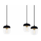 UMAGE Acorn hanging lamp three-bulb black/brass