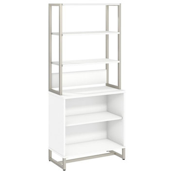 Method Bookcase with Hutch in White - Engineered Wood