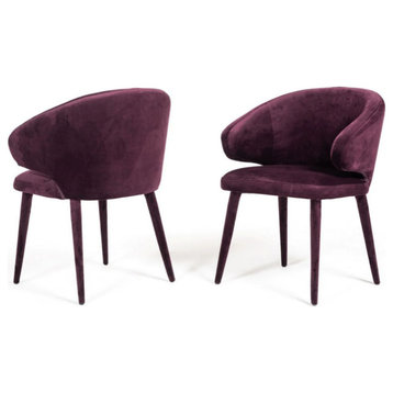 Viola Modern Purple Fabric Dining Chair, Set of 2