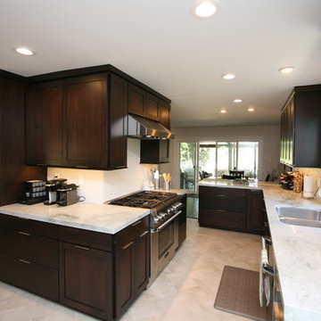 Transitional Cherry Espresso Kitchen