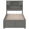 AFI Newport Twin XL Solid Wood Bed with Twin XL Trundle in Gray