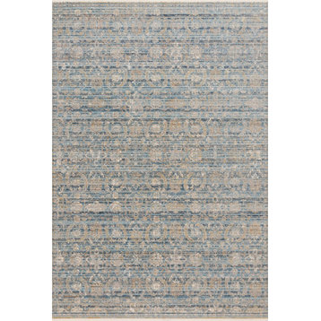 Loloi Claire Cle-03 Vintage and Distressed Rug, Ocean and Gold, 11'6"x15'7"