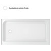 60x36" Single threshold shower tray left drain, glossy white