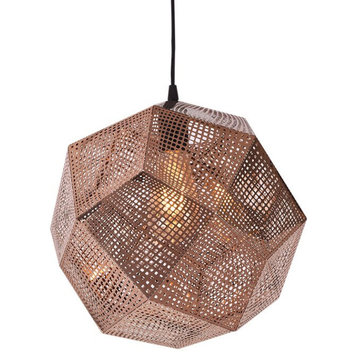 MIRODEMI® Gattières Gold/Silver Stainless Steel Pendant Lamp, Rose Gold, Dia9.8"