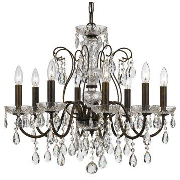 Crystorama 3028-EB-CL-MWP 8 Light Chandelier in English Bronze