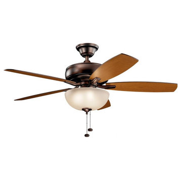 Ceiling Fan Light Kit - 20.75 inches tall by 52 inches wide-Oil Brushed Bronze