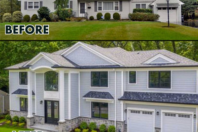 Inspiration for a large modern home design remodel in New York