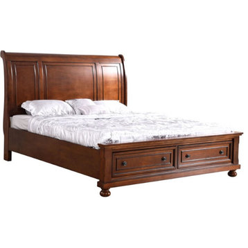 Glory Furniture Meade King Bed in Cherry