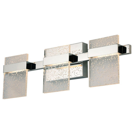Madrona 3 Light LED Bath and Vanity Light Clear Seedy, Chrome