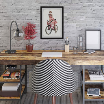 "Bicycle Lady" Framed Painting Print
