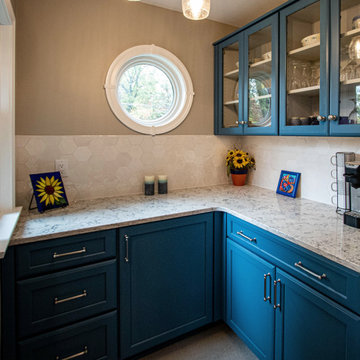 Two-Tone White and Teal Kitchen