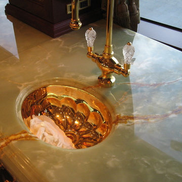 Super yacht interiors - onyx countertops