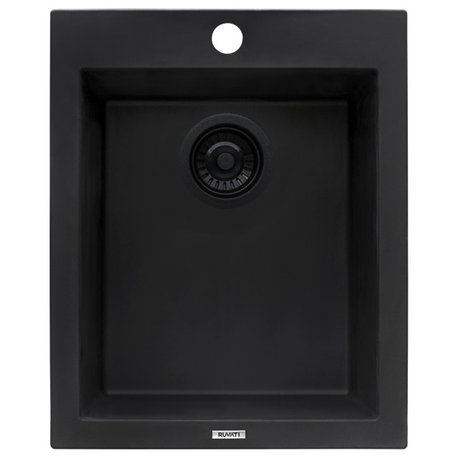 Ruvati RVG1016BK epiGranite Granite Composite Kitchen Sink - Midnight Black