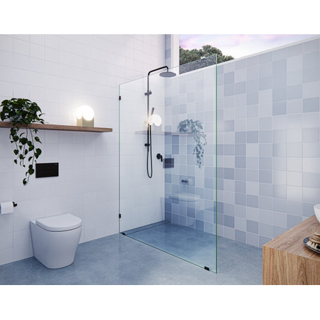 78"x60" Frameless Shower Door Single Fixed Panel, Oil Rubbed Bronze