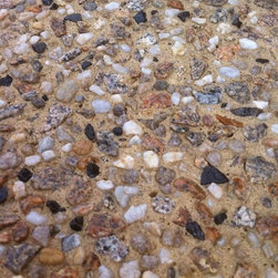 Exposed Aggregate and Slate Look Concrete Driveways - Landscaping Stones and Pavers