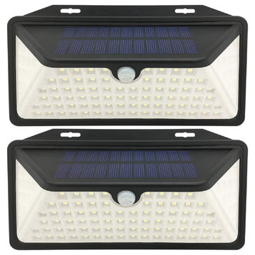 Smart Outdoor 100 LEDs Solar Light Sensor Security Light, 2 Pack