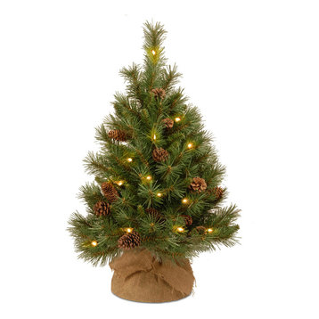 36" Pine Cone Tree with Battery Operated Warm White LED Lights