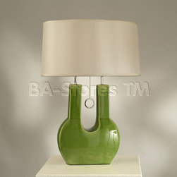 Emperor Table Lamp in Crackled Green - Table Lamps