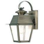 Livex Lighting Lights - Mansfield Outdoor Wall Lantern, Vintage Pewter - With stunning seeded glass and a vintage pewter finish, this outdoor wall lantern will make an elegant addition to any outdoor space. Formed from solid brass & traditionally-inspired, this downward hanging outdoor wall lantern is perfect for a driveway, back porch or entry way.