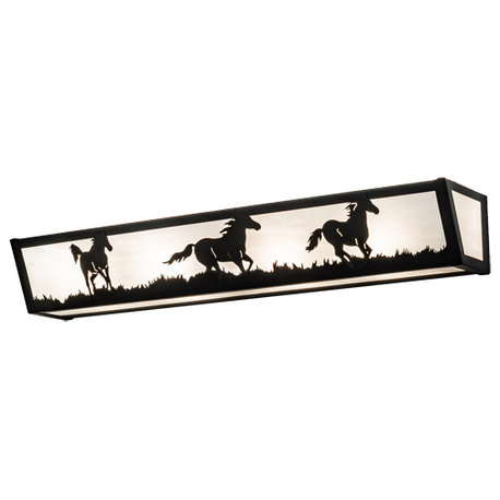 30 Wide Running Horses Vanity Light