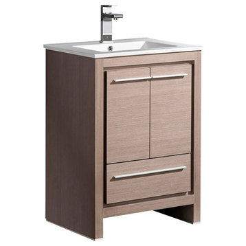 Fresca Allier 24" Gray Oak Modern Bathroom Cabinet with Sink