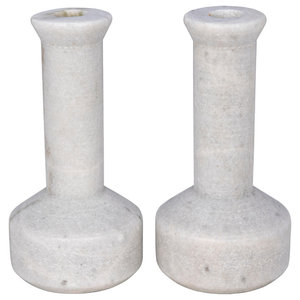 Noir Elias Decorative Black Marble Set Of 2 Candle Holder Yt0717 11bl Contemporary Candleholders By Gwg Outlet