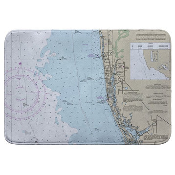Naples Bay, FL Nautical Map Bath Mat 24x36