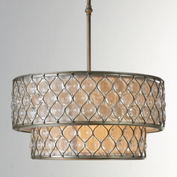 Lucia Double Bauhinia Crystal Chandelier Drum Pendant - Pendant Lighting