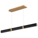 Oxygen Lighting - Decca 48" Linear Pendant, Aged Brass With Black Oak - Stylish and bold. Make an illuminating statement with this fixture. An ideal lighting fixture for your home.